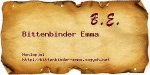 Bittenbinder Emma névjegykártya